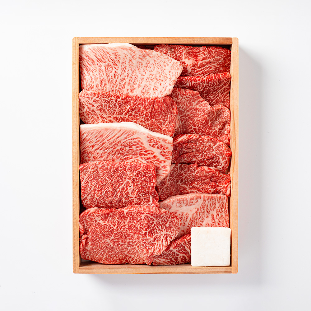 黒毛和牛あみ焼肉【赤身お任せ】木箱入りギフト 400g～
