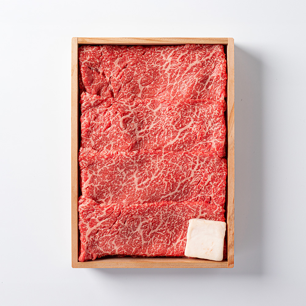 黒毛和牛すき焼肉【モモ】木箱入りギフト 400g～